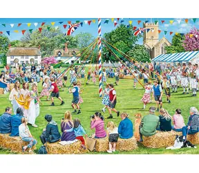 GIBSONS Puzzle Village Festival / 4x500 elementów / 49 x 34 cm