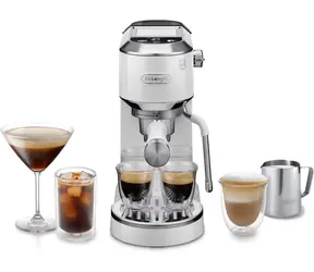 DeLonghi Dedica Duo EC890.WI biały / Ekspres do kawy dźwigniowy / 1450 W / 15 barów / Cold Brew
