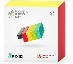 Magnetyczny zestaw konstrukcyjny PIXIO PIXIO-50 / 50 elementów / 6 kolorów / od 6 lat