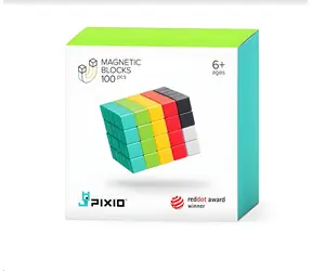 Magnetyczny zestaw konstrukcyjny PIXIO PIXIO-100 / 100 elementów / 6 kolorów / od 6 lat