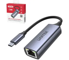 Unitek U1323A szary / Karta sieciowa / USB-C / RJ-45 / 1000 Mbit/s