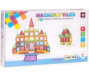 Zestaw konstrukcyjny magnetyczny ECOTOYS / 106 elementów / z szablonami