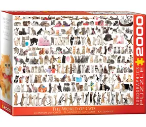 EUROGRAPHICS Puzzle Świat kotów / 2000 elementów / 99,7 x 67,6 cm
