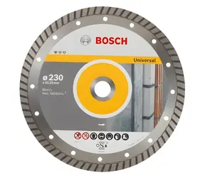 Tarcza diamentowa BOSCH Standard do tarczy Universal Turbo 230 mm / Tarcza tnąca / Turbo / beton, mur, kamień / zestaw 10 szt.