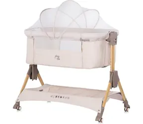 Łóżeczko dziecięce CHIPOLINO SleepNFold 2w1 z kaszmiru / Możliwość przymocowania do łóżka / 6 pozycji wysokości / Składana szafka