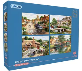 Puzzle GIBSONS Terry's Waterways / 4x500 elementów / 49 x 34 cm