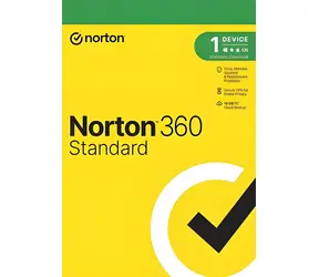 Norton 360 Standard / Oprogramowanie antywirusowe / VPN / 10 GB miejsca na dane / 1 urządzenie / 3 lata