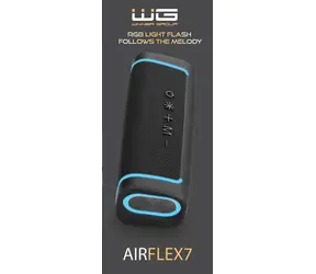 WG AirFlex7 czarny / głośnik Bluetooth / 10W / TWS / IPX6 / LED