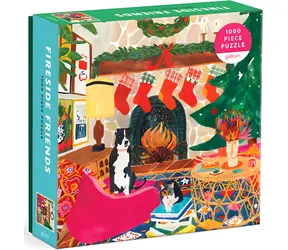 Galison Puzzle Przyjaciele przy kominku / 1000 elementów / format 51 × 69 cm