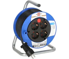 Przedłużacz bębnowy Brennenstuhl Compact Drum niebieski / Przedłużacz / 15 m / 4 gniazda / 3500 W / IP20