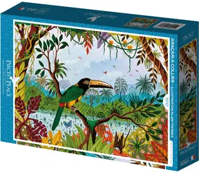 Puzzle Pieces & Peace Kolorowe Arassari / 1500 elementów / 85 × 61 cm