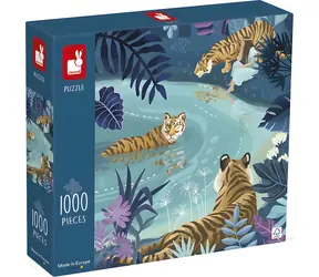 Puzzle JANOD Spotkanie Tygrysów / 1000 elementów / 48 x 68,3 cm