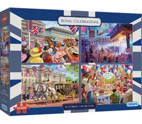 Puzzle GIBSONS Royal Celebrations / 4x500 elementów / 49 x 34 cm