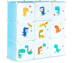 MODERN HOME Szafka modułowa dla dzieci Dinozaury / 9 przegródek / nośność półki 3 kg / 109 x 109 x 37 cm