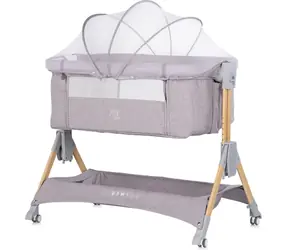 Łóżeczko dziecięce CHIPOLINO SleepNFold 2w1 Platinum / Możliwość przymocowania do łóżka / 6 pozycji wysokości / Składana szafka