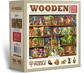 Wooden City Drewniane puzzle Historia na każdej półce 1010 elementów / od 14 lat
