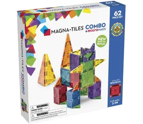 MAGNA-TILES Magnetyczny zestaw konstrukcyjny Combo MT-244062CO / 62 elementy / microMAGS