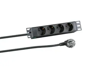 EFB EK631DE.10 czarny / PDU / 10" 1U / 4X CEE 7/3 / 16 A