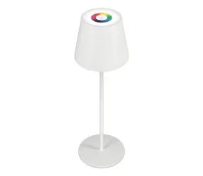 RealPower TableLight 360 biała / Lampa stołowa LED / RGB / Akumulator 1800 mAh / Ładowanie przez USB / Ściemnialna / 200 lm
