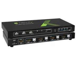 Przełącznik KVM Intellinet HDMI 4:1 czarny / przełącznik KVM / 4K 60Hz / 3x USB 2.0 / pilot