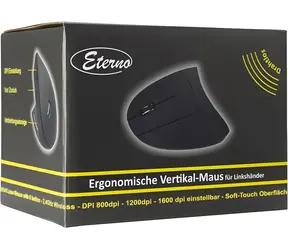 Inter-tech Eterno KM-206L / Mysz pionowa / Dla osób leworęcznych / Bezprzewodowa / 1600 DPI
