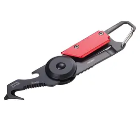 Troika EGON czerwony / Narzędzie wielofunkcyjne / 5 funkcji / karabińczyk / aluminium, stal nierdzewna