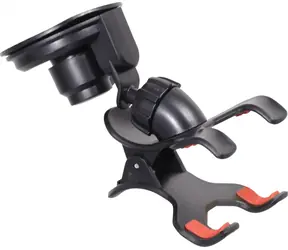 Compass DOUBLE CLIPS czarny / Uchwyt samochodowy / Przyssawka / Obrotowy o 360° / do 9 cm