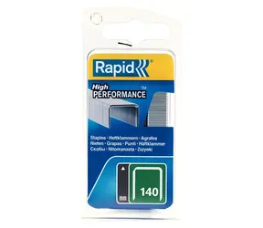 Zszywki Rapid Staples typ 140/12mm / Zszywki do zszywaczy / Ocynkowane / Wąski grzbiet / Blister