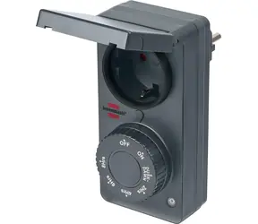Brennenstuhl Gniazdo timer antracyt / Timer / czujnik zmierzchu / mechaniczny / IP44 / 6 programów