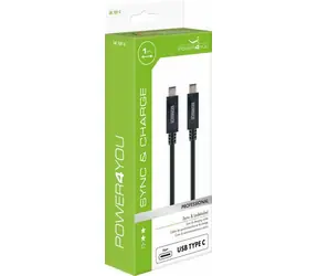 Schwaiger USB-C - USB-C czarny / Kabel danych / USB 3.2 Gen 2 / 10 Gbit/s / 1 m