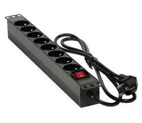 MHPower PDU-FR4K8 czarny / Panel rozdzielczy / 19" / 8x 230V / 16A / 4000W / kabel 1,8 m