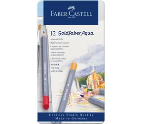 Kredki akwarelowe Faber-Castell Goldfaber Aqua 12 szt. / Pudełko blaszane