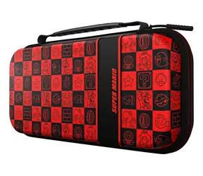 Etui podróżne PDP Travel Case PLUS GLOW Mario Icon czarno-czerwone / Etui do Nintendo Switch / świecące w ciemności / uchwyt do przenoszenia
