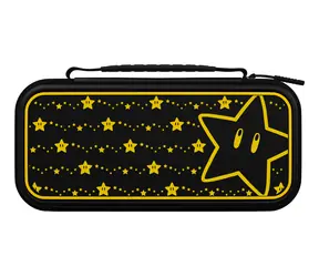 Etui podróżne PDP Travel Case PLUS GLOW Super Star czarno-żółte / Etui do konsoli Nintendo Switch / świecące w ciemności / uchwyt do przenoszenia