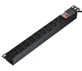 Alantec PZ010 czarny / Listwa zasilająca Rack / 9x C13 / 1,8 m / 10 A / włącznik/wyłącznik