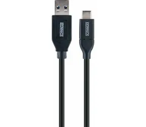 Kabel Schwaiger USB-A - USB-C czarny / Kabel danych / USB 3.2 Gen 2 / 5 Gbit/s / 0,15 m