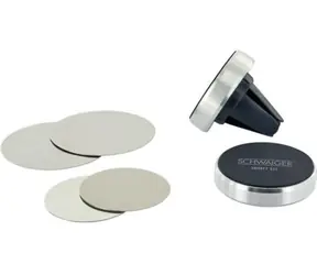 Schwaiger magnetyczny uchwyt samochodowy 6 szt. srebrny / Magnetyczny uchwyt samochodowy / aluminiowy / kratka i klej
