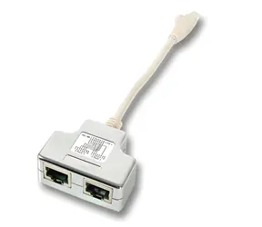 Adapter EFB T Cat.6 2x RJ-45 biały / Adapter / 0,15 m / 0,1 Gbit/s
