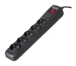 Activejet COMBO czarny / Przedłużacz / Gniazdo 5x / 5 m / Włącznik / Zasłony bezpieczeństwa