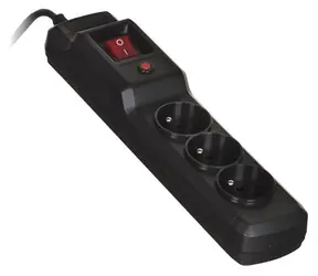 Activejet COMBO 3GN czarny / Przedłużacz / 3 gniazda / 5 m / z wyłącznikiem