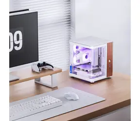 Jonsbo TK-0 biała / Obudowa komputerowa / Mini-ITX / Mini-Tower / szkło hartowane / panel drewniany