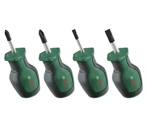 Zestaw wkrętaków BOSCH DIY Stubby / 4 szt. / SL4, SL6,5, PH1, PH2 / stal S2