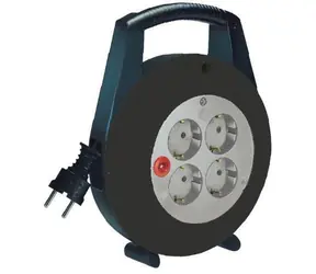 Brennenstuhl Vario-Line black / Cable drum / 4 sockets / 5 m / 3000 W