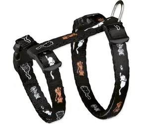 TRIXIE Szelki ze smyczą dla kociąt i małych kotów 21-34 cm / Szelki ze smyczą / Nylon / Smycz 1,2 m