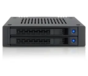 Icy Dock MB742SP-B czarny / Ramka na 2 dyski twarde/SSD SATA/SAS 2,5" / do zatoki 3,5" / 2x SATA / beznarzędziowa