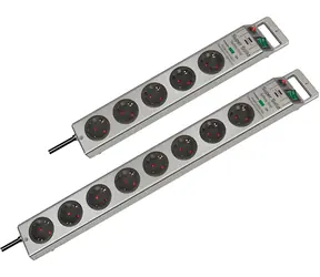 Brennenstuhl Super- SOLID Line srebrny / Przedłużacz / 8 gniazd / Listwa przeciwprzepięciowa / 2,5 m