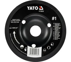 Tarnik obrotowy YATO kątowy 125 mm zgrubny / Tarnik / Otwór mocujący 22,2 mm / Maks. 13000 obr./min