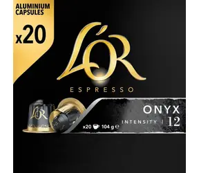 Kapsułki L'OR Espresso Onyx 20 szt. / Kapsułki kawowe / Nespresso Original / Intensywność 12