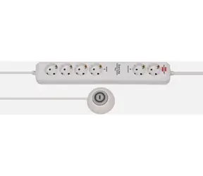 Brennenstuhl Eco Line Switch PLUS EL CSP24 biały / Przedłużacz / 6 gniazd / przełącznik nożny / 1,5 m