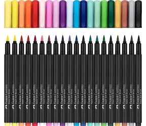 Markery Faber-Castell Black Edition / Końcówka pędzelkowa / 20 kolorów / Pudełko papierowe